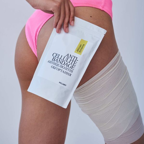 Набір Антицелюлітні обгортання + рідина з олією ксименії Hillary Anti-cellulite African Ximenia (6 процедур) HI-11-298 фото