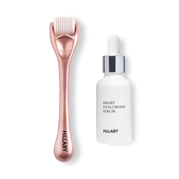 Гіалуронова сироватка Hillary Smart Hyaluronic, 30 мл + Мезороллер для обличчя Hillary HI-11-468 фото