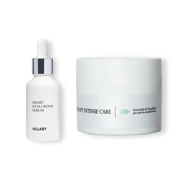 Гіалуронова сироватка Smart Hyaluronic + Крем для сухої та чутливої шкіри Avocado & Squalane HI-11-674 фото