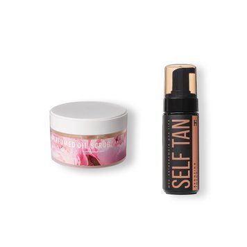Мус-автозасмага для тіла + Скраб для тіла Oil Scrub Flowers HI-11-447 фото